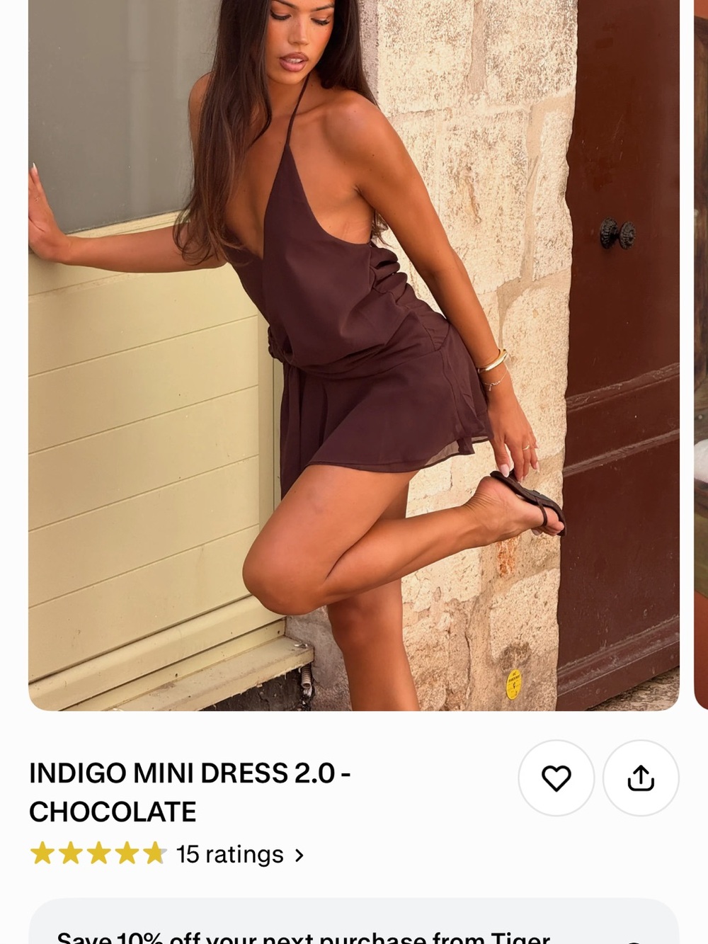 Indigo Chocolate Halter Mini Dress